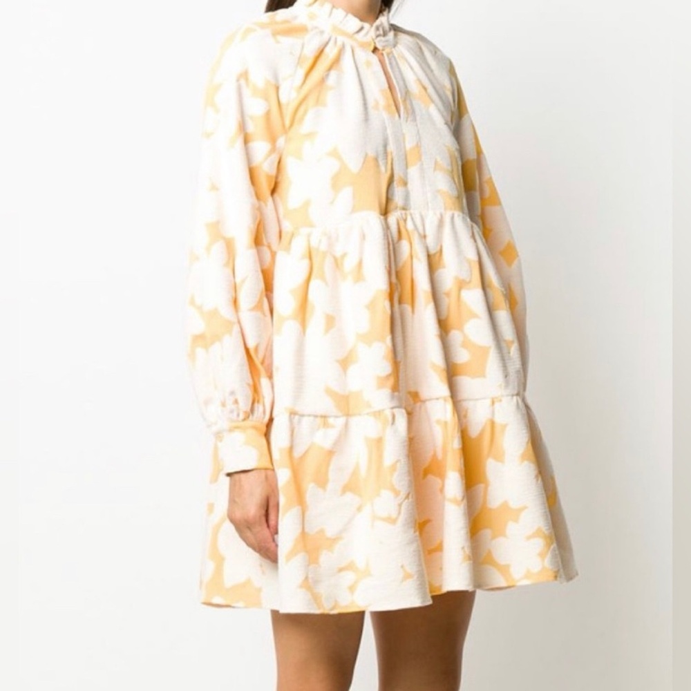 STINE GOYA Jasmine Floral Yellow Mini Dress